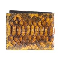 Genuine leather python wallet for man ABU DHABI, CITES, HONEY colour, SANTINI, MADE IN ITALY 