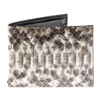 Genuine leather python wallet for man ABU DHABI, CITES, GREY ROCK colour, SANTINI, MADE IN ITALY 