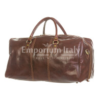 Travel bag buffered real leather mod. NILO MAXI, color brown