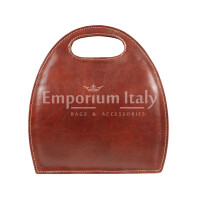 Borsa donna in vera pelle CHIAROSCURO mod. WINONA, colore MARRONE, Made in Italy.