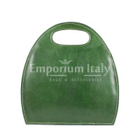 Borsa donna in vera pelle CHIAROSCURO mod. WINONA, colore VERDE, Made in Italy.
