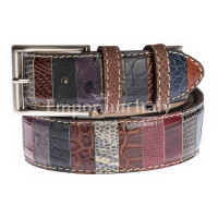 Genuine leather belt for man NARNI, MULTICOLOUR, handcrafted by Chiaroscuro, MADE IN ITALY.