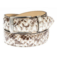 Python belt GUATEMALA, CITES, LACQUERED GRAY, CHIAROSCURO, MADE in Italy