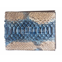 EGITTO: men's wallet in python skin, refined and elegant, SKY BLUE color by Santini, Made in Italy