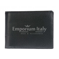 Genuine leather wallet for man SLOVACCHIA, BLACK colour, CHIAROSCURO, MADE IN ITALY