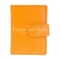 Genuine leather wallet and aluminium credit-card holder for man MILTON, RFID blocking, YELLOW colour, CHIAROSCURO.
