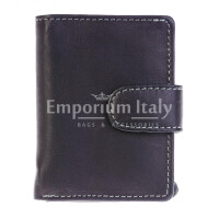 Genuine leather wallet and aluminium credit-card holder for man MILTON, RFID blocking, BLACK colour, CHIAROSCURO.