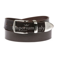 FIUMICINO EXTRA LUNGA: cintura uomo in cuoio, colore: TESTA DI MORO, CHIAROSCURO, Made in Italy