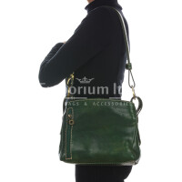 ORNELLA MINIi: ladies shoulder bag in buffered leather, color : GREEN, Made in Italy