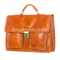 EVASIO : мужской портфель / сумка для офиса из кожи, цвет : светло-коричневый, производство Италия