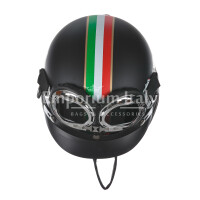 Borsa zaino Eros casco con tracolla, Cosplay Steampunk, ecopelle, colore nero, verde, bianco e rosso, ARIANNA DINI DESIGN