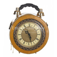 Tracy Clock bag with clock, Cosplay Steampunk Style, color yellow, ARIANNA DINI DESIGN