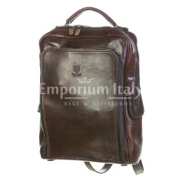 Backpack buffered real leather mod. MONTE BIANCO, color dark brown