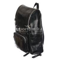 Backpack buffered real leather mod. MONTE EVEREST, color BLACK