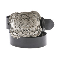Mens buffered real leather belt mod. GENOVA special buckle with incisions