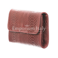 Ladies genuine leather bag CHIARO SCURO mod. EMILIA, BORDO, Made in Italy.