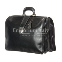 Mens genuine leather work / office bag CHIAROSCURO mod. VALERIO, colour BLACK, Made in Italy.