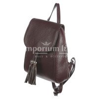 Monte ELBERT: woman backpack, soft leather, color: BORDEAUX, Made in Italy.
