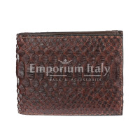 Genuine leather python wallet for man ABU DHABI, CITES, BROWN colour, SANTINI, MADE IN ITALY 