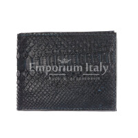 Genuine leather python wallet for man ABU DHABI, CITES, DARK BLUE colour, SANTINI, MADE IN ITALY 