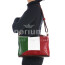 Borsa a spalla da donna in vera pelle GEMMA, colore VERDE/BIANCO/ROSSO, tricolore bandiera italiana, CHIAROSCURO, MADE IN ITALY