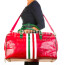 Borsa da viaggio uomo / donna in vera pelle, bandiera tricolore Italiana CHIAROSCURO mod. TIMAVO MAXI, colore ROSSO, Made in Italy.