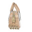 Mini bag a tracolla da donna in vera pelle AMABEL, con borchie, colore ROSA CIPRIA, CHIAROSCURO, Made in Italy.