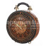 Borsa Royal Clock con orologio funzionante con tracolla, Cosplay Steampunk, ecopelle, colore marrone, ARIANNA DINI DESIGN
