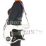 Borsa Guitar Shana con casse funzionanti, con tracolla, Cosplay Steampunk, ecopelle, forma chitarra, colore bianco, ARIANNA DINI DESIGN