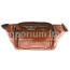 Mens belt pack bag buffered real leather, brown. mod. LUCAS MAXI