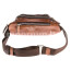 Mens belt pack bag buffered real leather, brown. mod. LUCAS MAXI