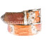 Cintura uomo BEIRUT C28, vera pelle pitone certificato CITES, colore ARANCIO/GRIGIO, ELIO ZAGATO, Made in Italy