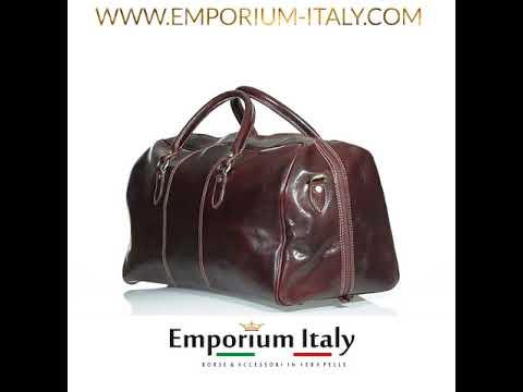 Borsone viaggio NILO MAXI in vera pelle colore TESTA MORO, CHIAROSCURO, Made in Italy