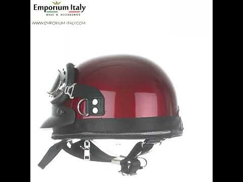 Borsa zaino Eros casco con tracolla, Steampunk, in Ecopelle, colore rosso, ARIANNA DINI DESIGN