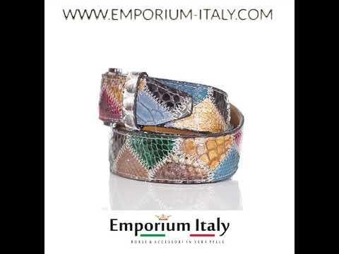 Cintura uomo/donna PRAGA C12, pitone certificato CITES, MULTICOLOR, CHIAROSCURO, Made in Italy