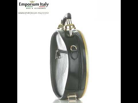 Borsa Ben Big Numbers orologio steampunk in Ecopelle, colore nero/bianco, Arianna Dini Design